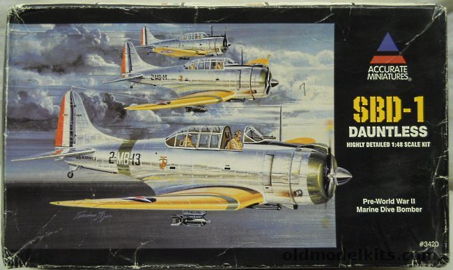 Accurate Miniatures 1/48 SBD-1 Marine Dauntless, 3420 plastic model kit